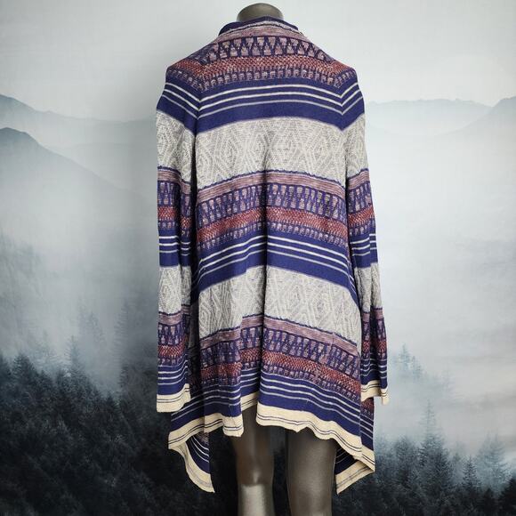 Le Moda Southwestern Aztec Print Multi-Color Cardigan | Women's Medium - Picture 7 of 12